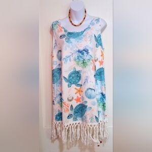 NWT Shein Sea Turtle and Starfish Print Dress